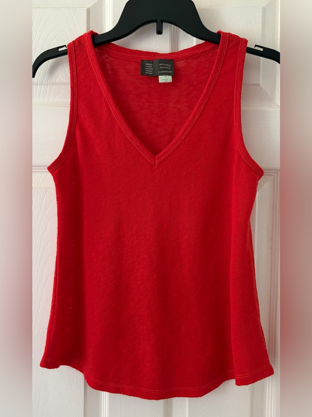 Anthropologie Red V-Neck Tank Top
